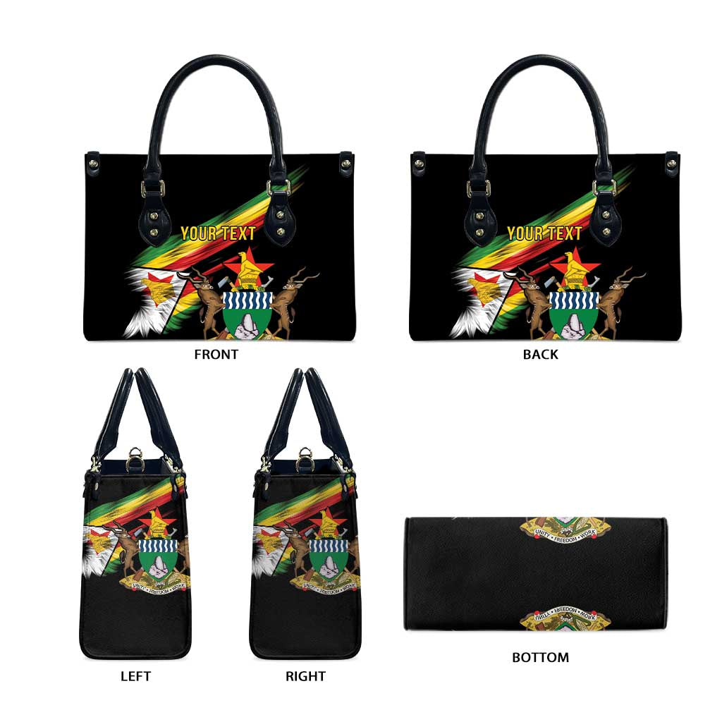 Personalized Zimbabwe Wings Flag Leather Bag Proudly Zimbabwean