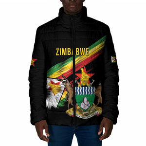 Personalized Zimbabwe Wings Flag Padded Jacket Proudly Zimbabwean
