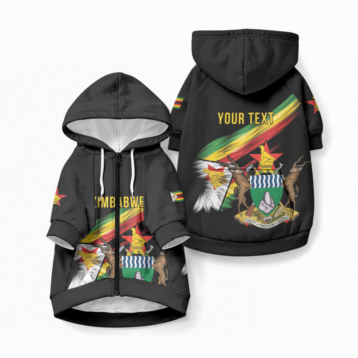 Zimbabwe Personalized Wings Flag Pet Hoodie Proudly Zimbabwean