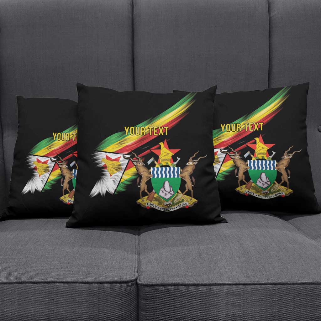 Personalized Zimbabwe Wings Flag Pillow Cover Proudly Zimbabwean