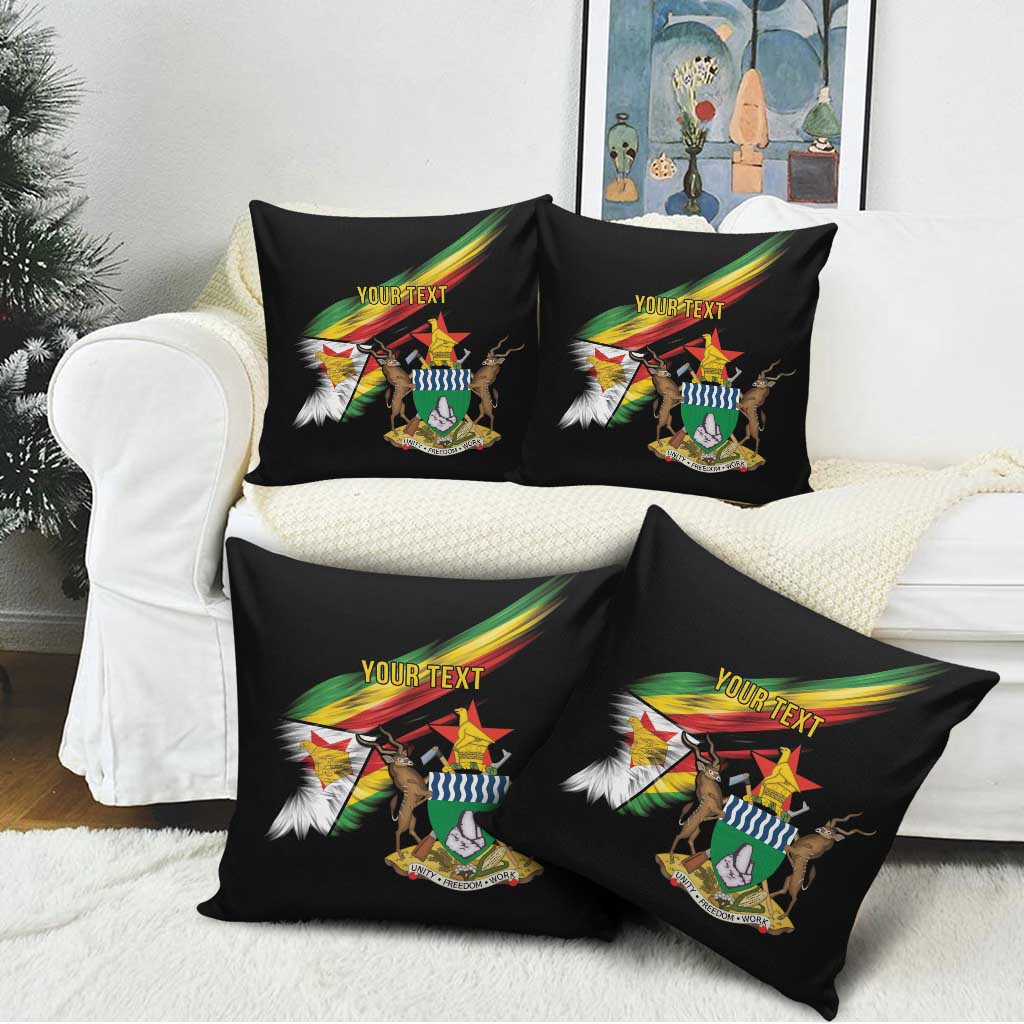 Personalized Zimbabwe Wings Flag Pillow Cover Proudly Zimbabwean