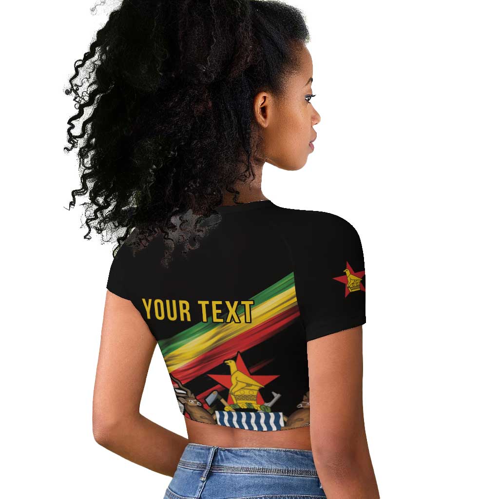 Zimbabwe Wings Flag Raglan Cropped T shirt Proudly Zimbabwean - African Pride