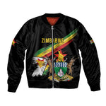 Zimbabwe Wings Flag Sleeve Zip Bomber Jacket Proudly Zimbabwean - African Pride