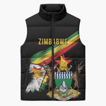 Personalized Zimbabwe Wings Flag Sleeveless Puffer Jacket Proudly Zimbabwean