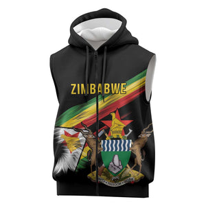 Zimbabwe Wings Flag Sleeveless Zip Hoodie Proudly Zimbabwean - African Pride