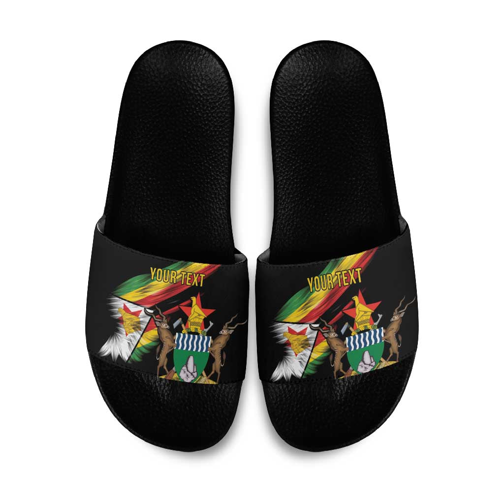 Personalized Zimbabwe Wings Flag Slide Sandals Proudly Zimbabwean