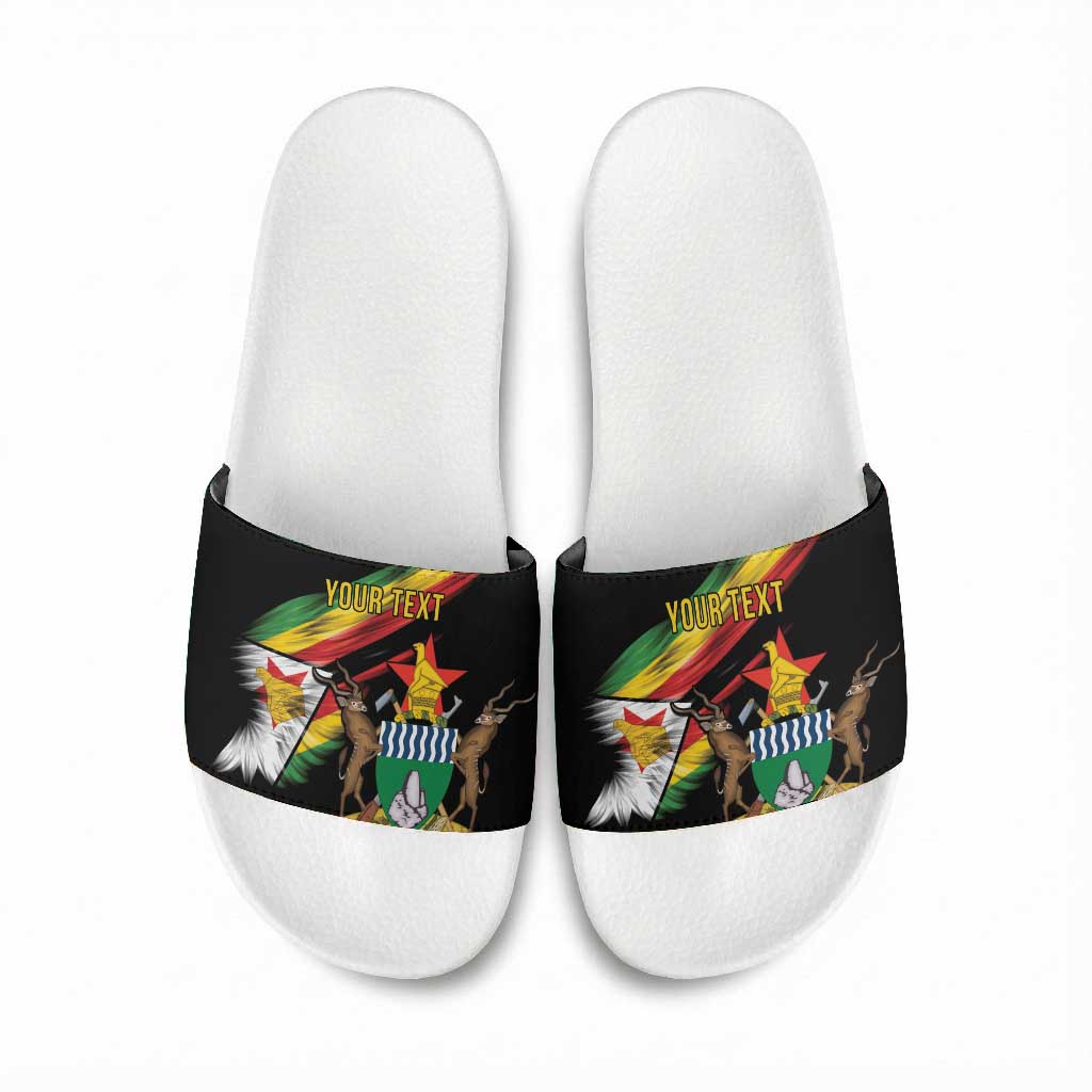 Personalized Zimbabwe Wings Flag Slide Sandals Proudly Zimbabwean