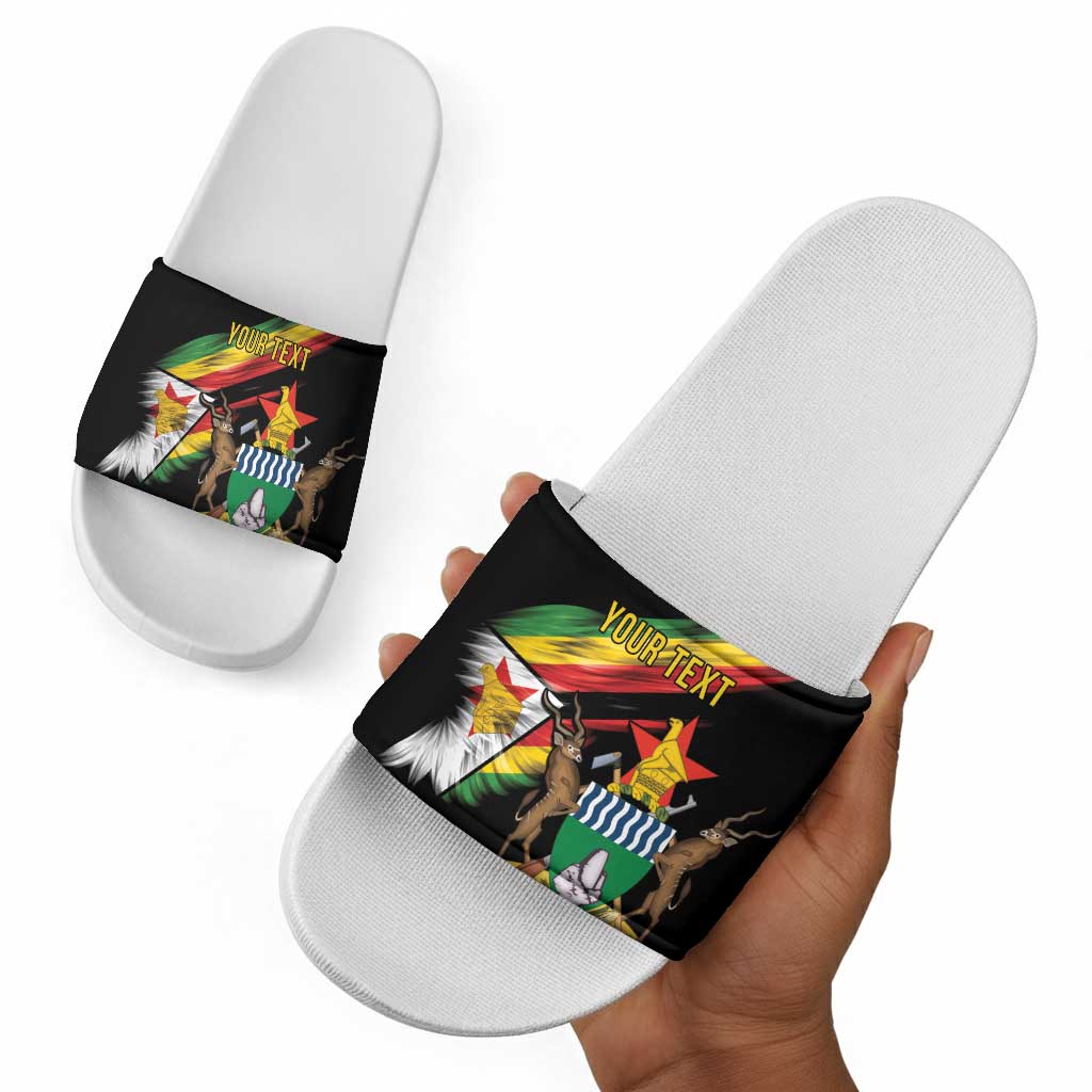 Personalized Zimbabwe Wings Flag Slide Sandals Proudly Zimbabwean