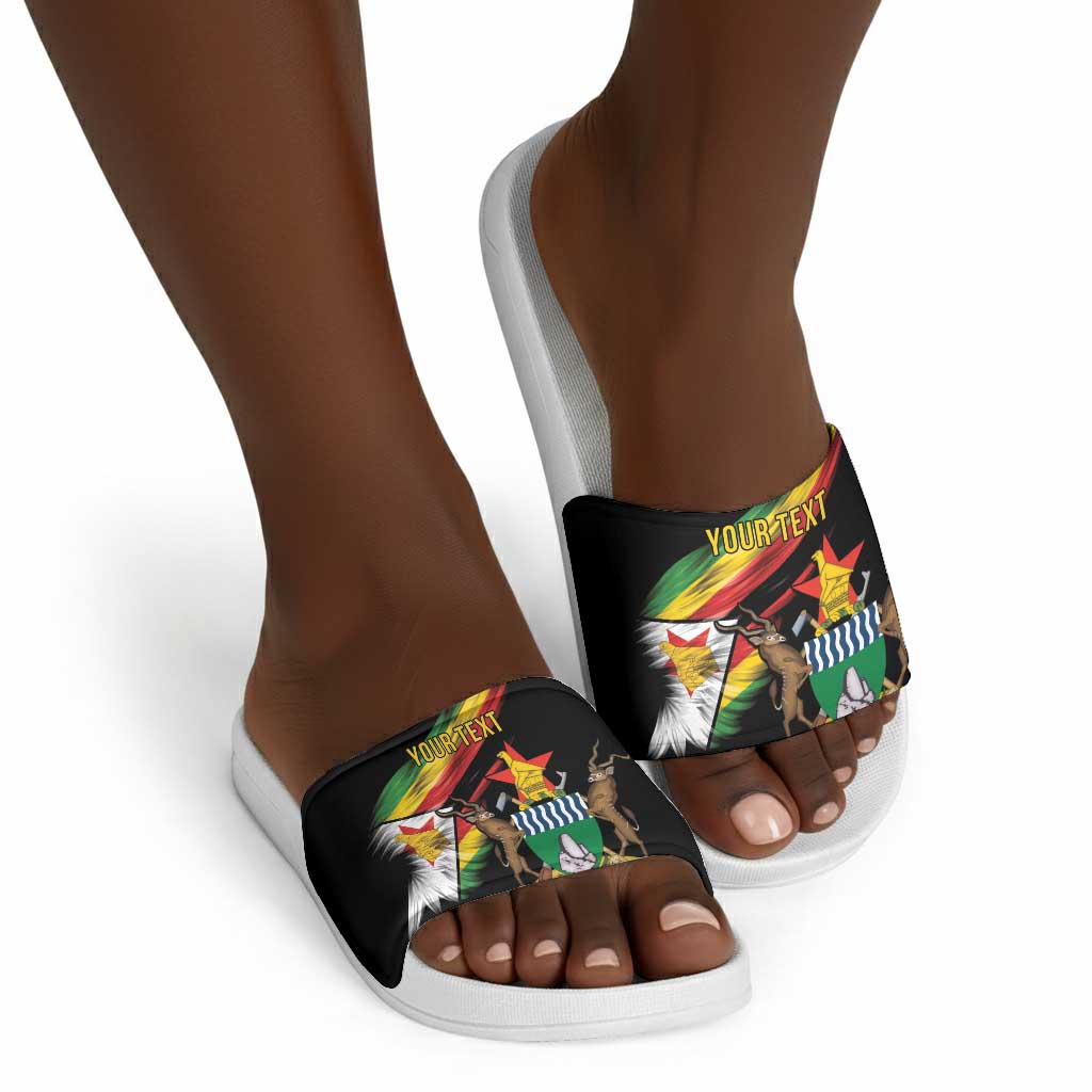Personalized Zimbabwe Wings Flag Slide Sandals Proudly Zimbabwean