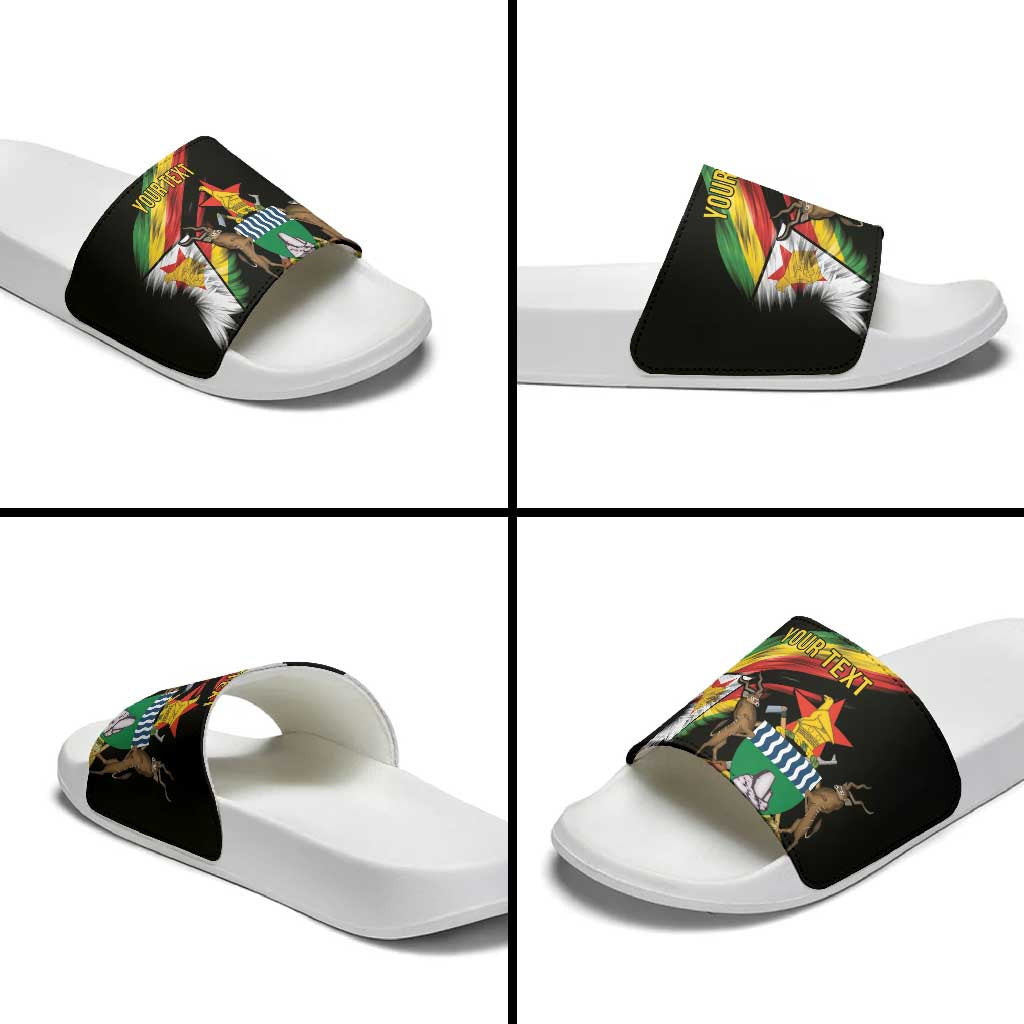 Personalized Zimbabwe Wings Flag Slide Sandals Proudly Zimbabwean