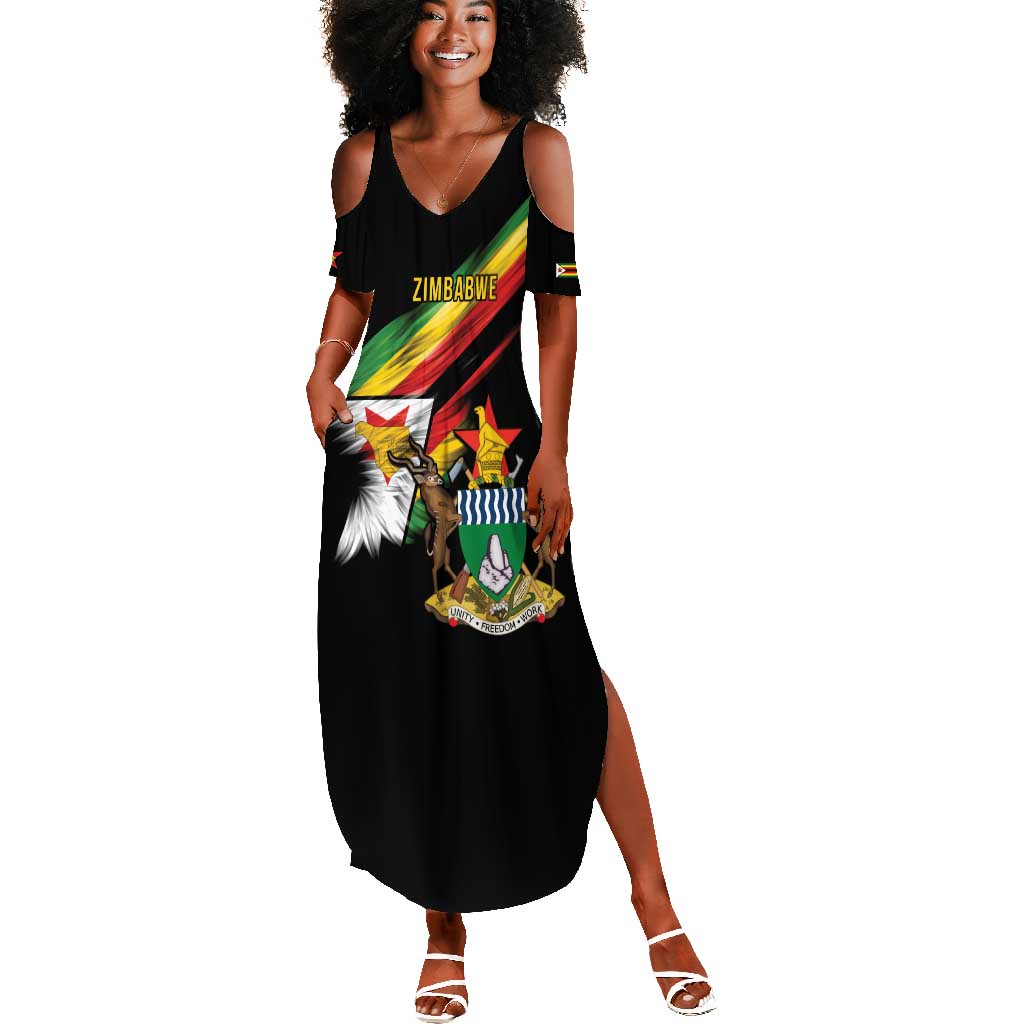 Zimbabwe Wings Flag Summer Maxi Dress Proudly Zimbabwean - African Pride