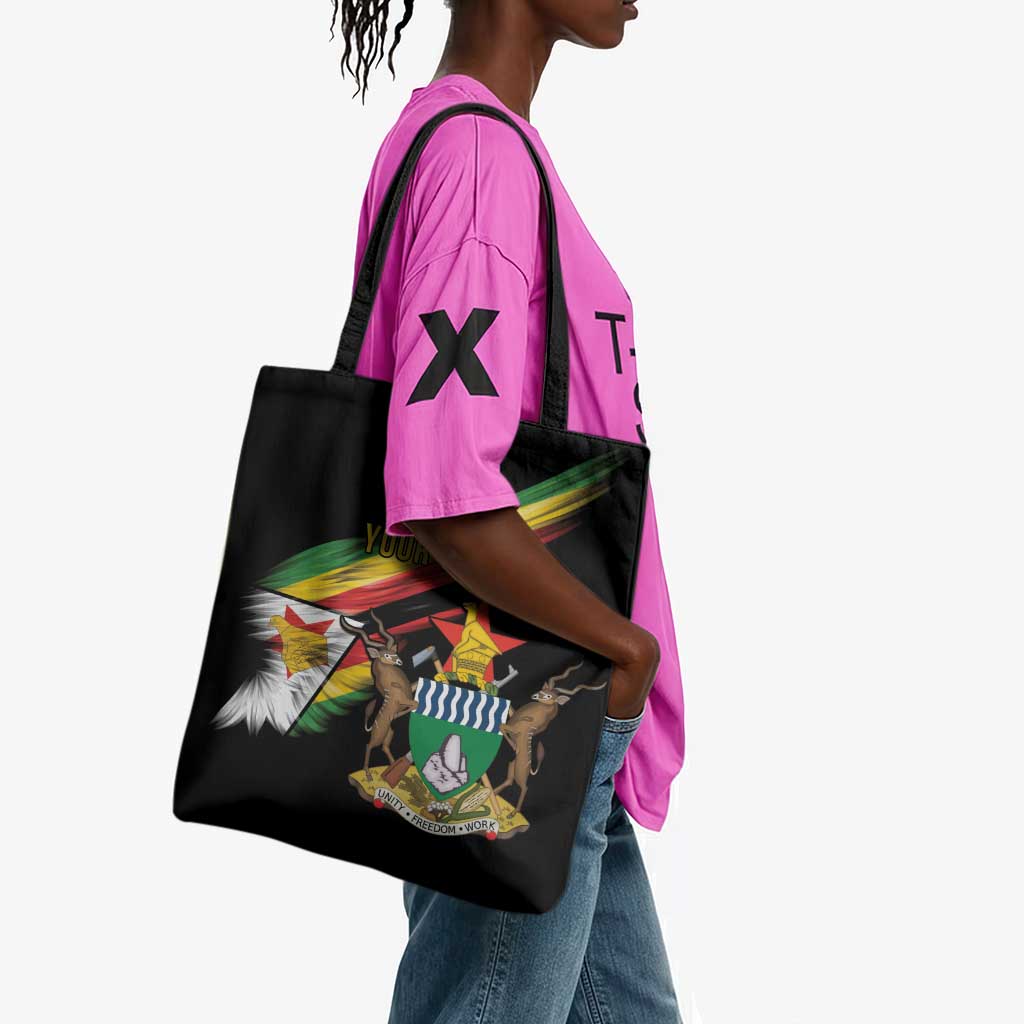 Personalized Zimbabwe Wings Flag Tote Bag Proudly Zimbabwean