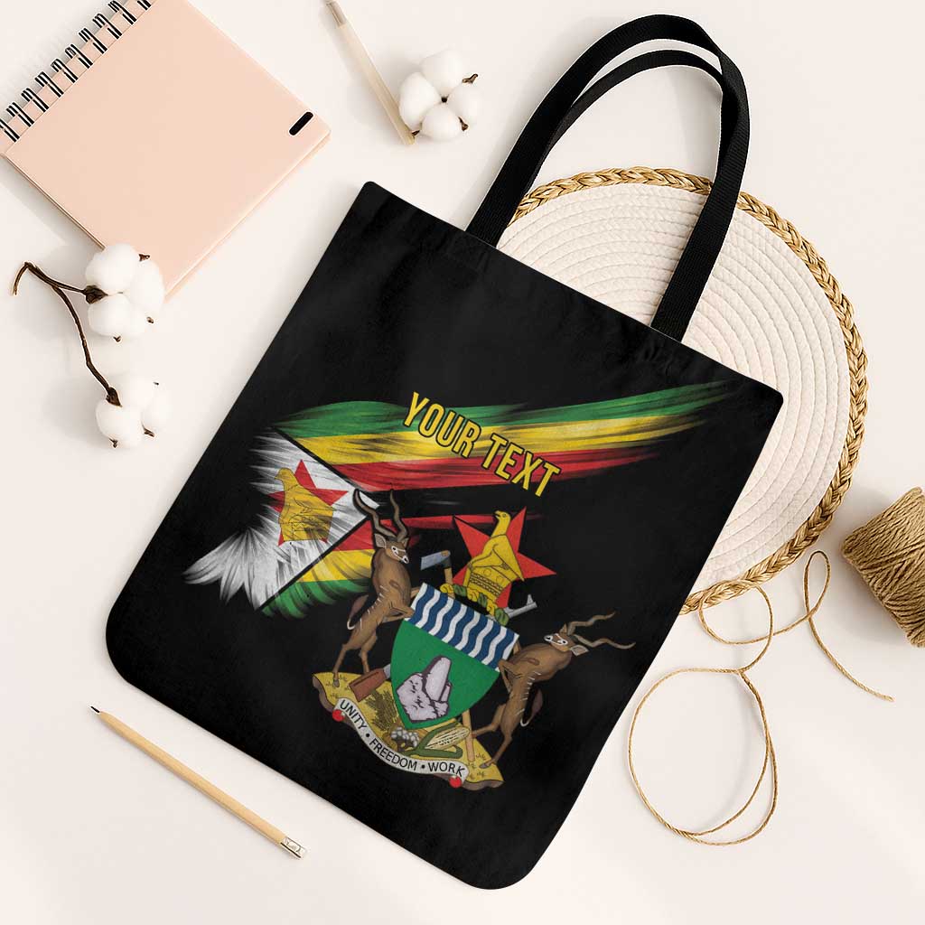 Personalized Zimbabwe Wings Flag Tote Bag Proudly Zimbabwean