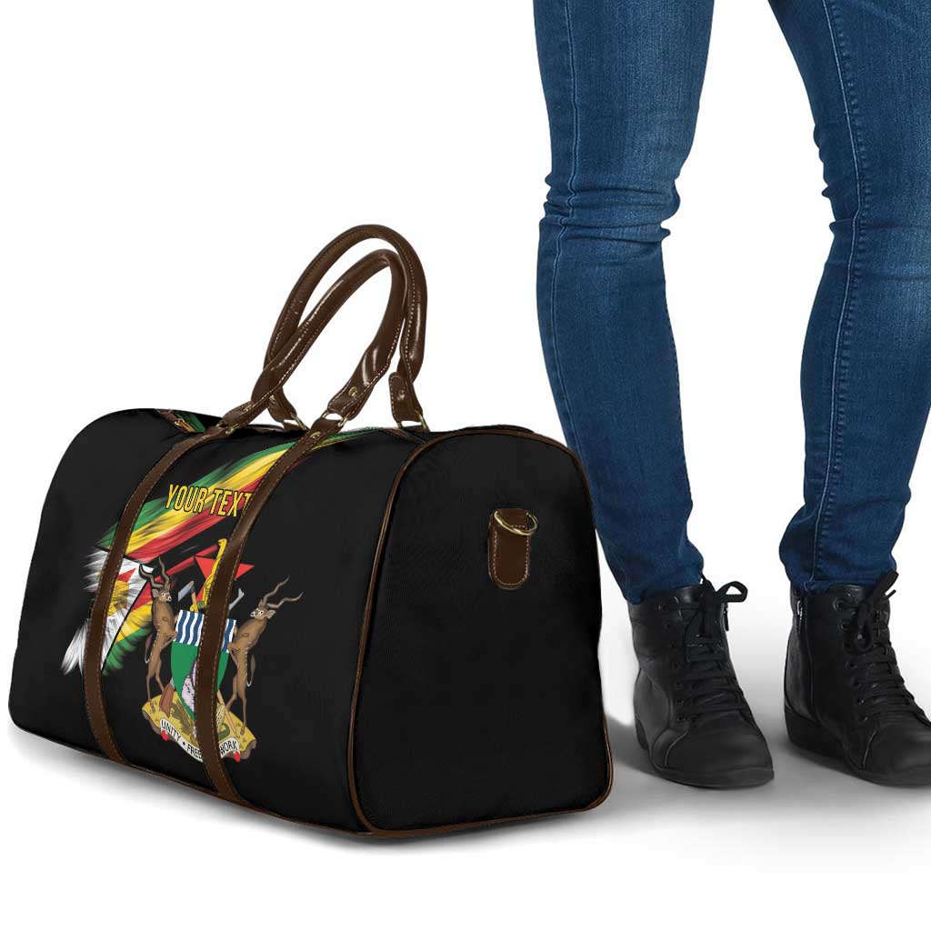 Personalized Zimbabwe Wings Flag Travel Bag Proudly Zimbabwean
