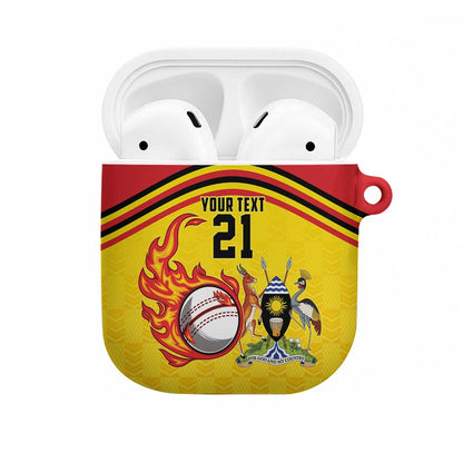 Custom Africa Cricket Uganda AirPods Case Cranes Cricket Ball Fire