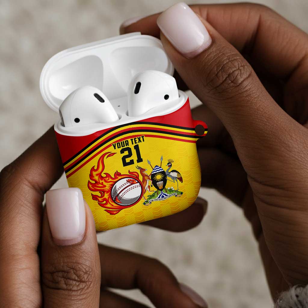 Custom Africa Cricket Uganda AirPods Case Cranes Cricket Ball Fire