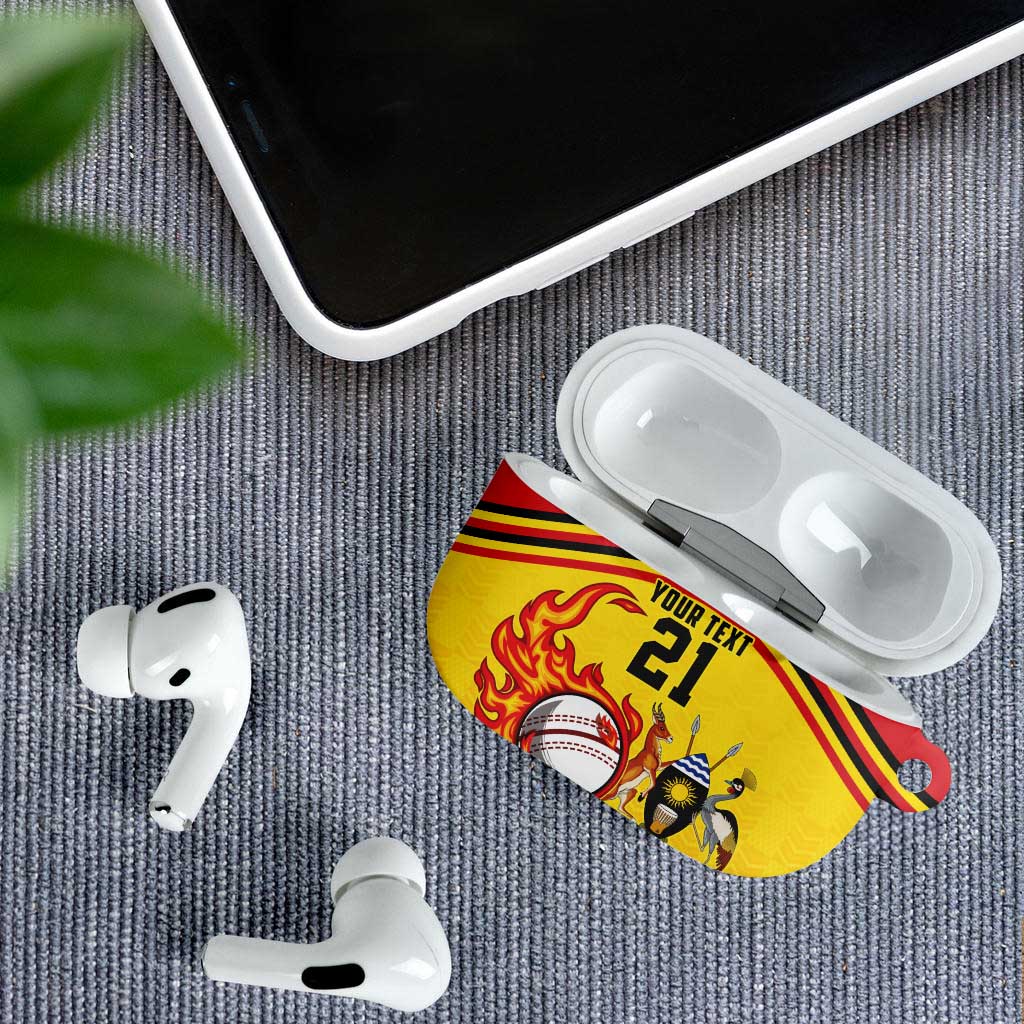 Custom Africa Cricket Uganda AirPods Case Cranes Cricket Ball Fire