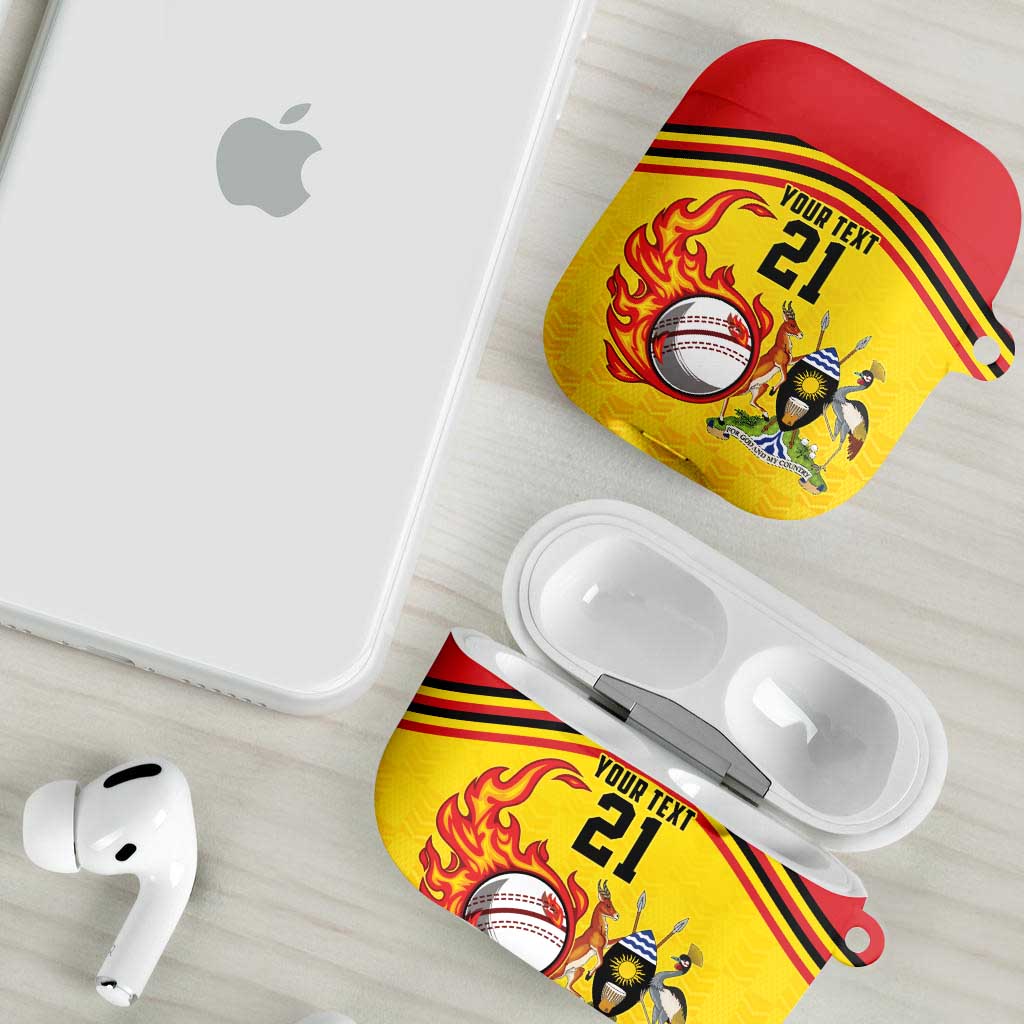 Custom Africa Cricket Uganda AirPods Case Cranes Cricket Ball Fire