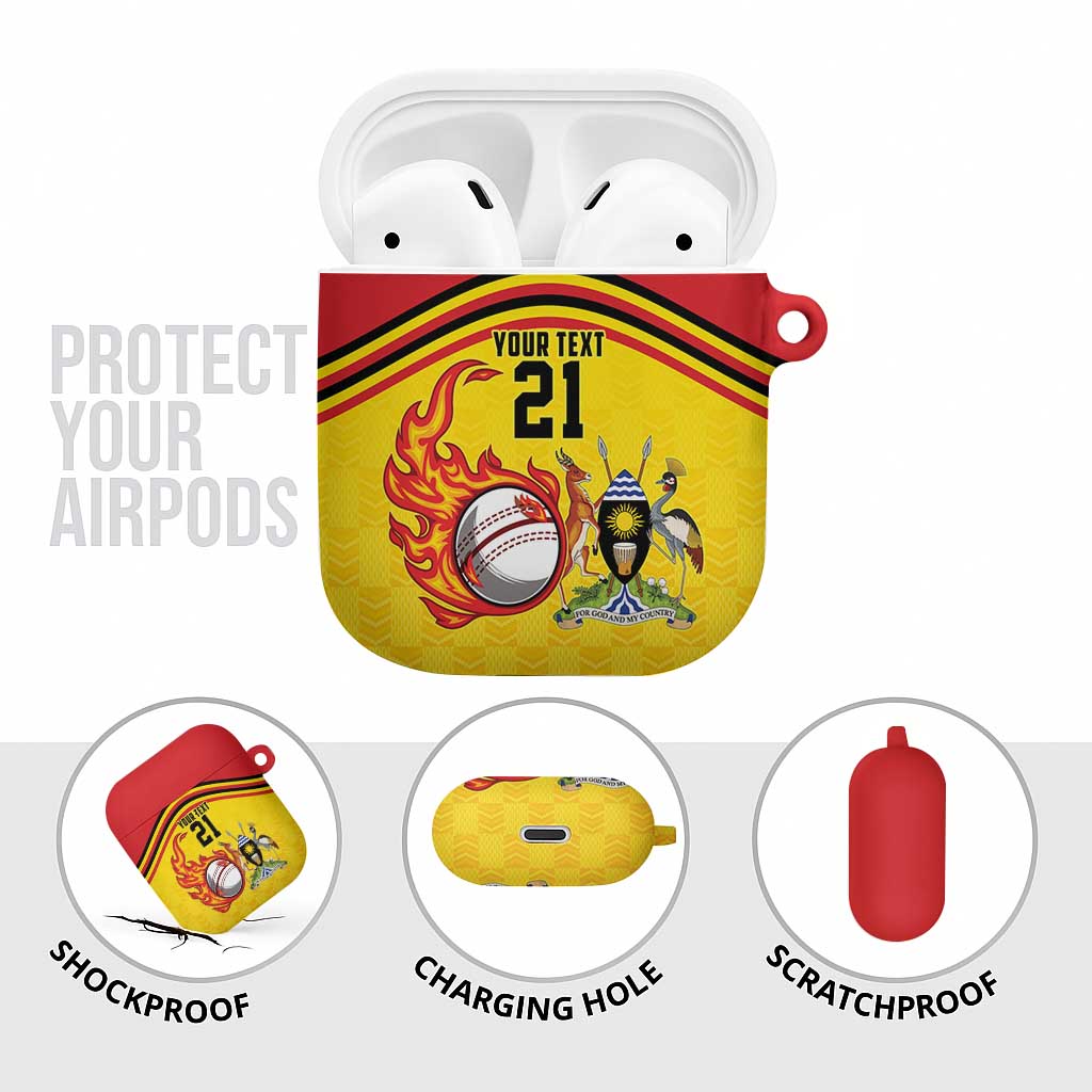 Custom Africa Cricket Uganda AirPods Case Cranes Cricket Ball Fire