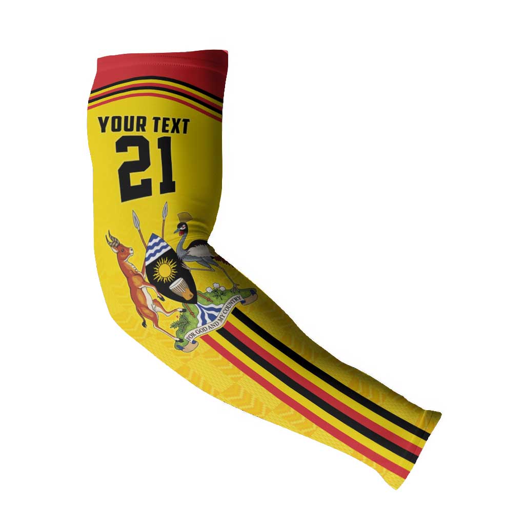 Custom Africa Cricket Uganda Arm Sleeves Cranes Cricket Ball Fire