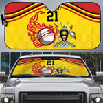 Custom Africa Cricket Uganda Auto Sun Shade Cranes Cricket Ball Fire
