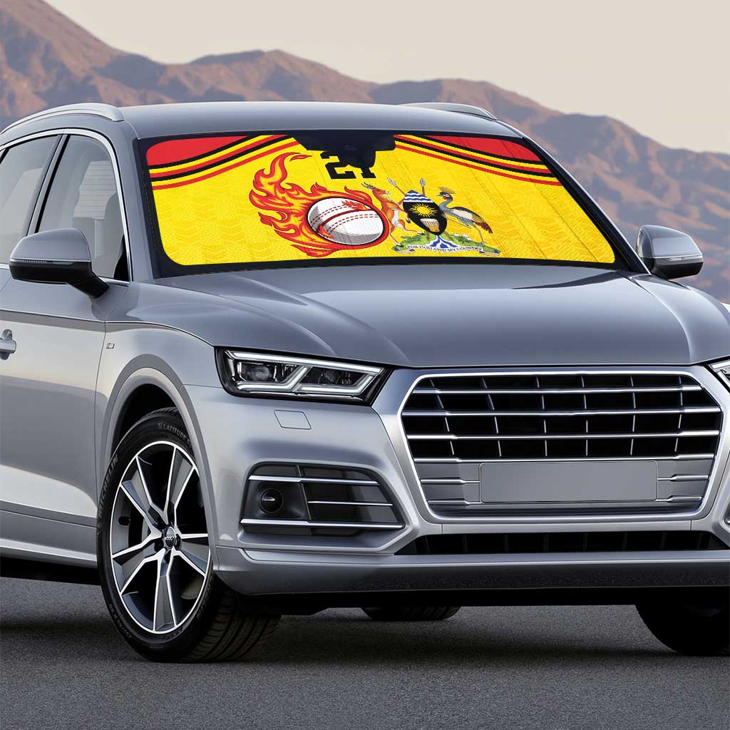 Custom Africa Cricket Uganda Auto Sun Shade Cranes Cricket Ball Fire
