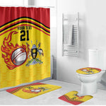 Custom Africa Cricket Uganda Bathroom Set Cranes Cricket Ball Fire