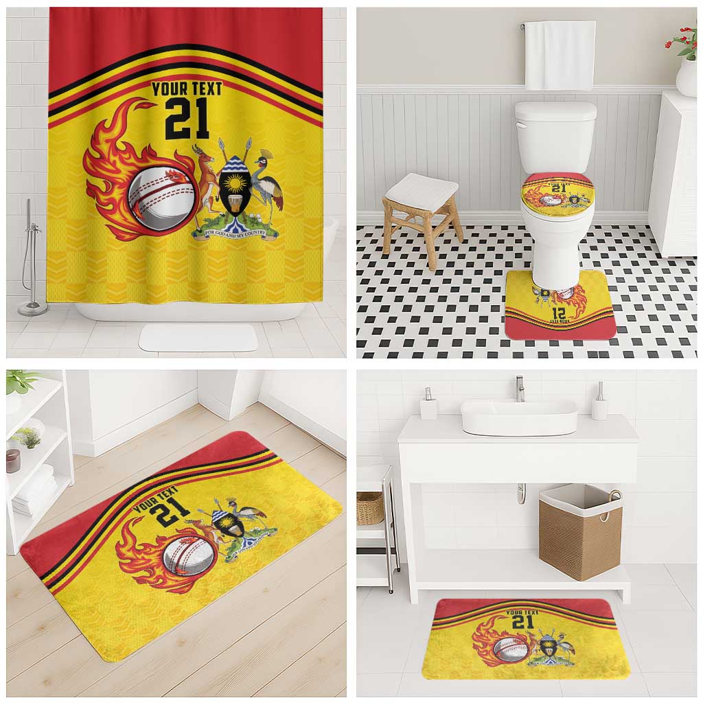 Custom Africa Cricket Uganda Bathroom Set Cranes Cricket Ball Fire