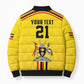 Custom Africa Cricket Uganda Bomber Puffer Jacket Cranes Cricket Ball Fire