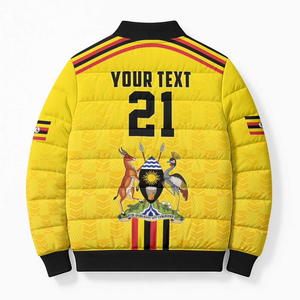Custom Africa Cricket Uganda Bomber Puffer Jacket Cranes Cricket Ball Fire