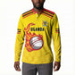 Custom Africa Cricket Uganda Button Sweatshirt Cranes Cricket Ball Fire