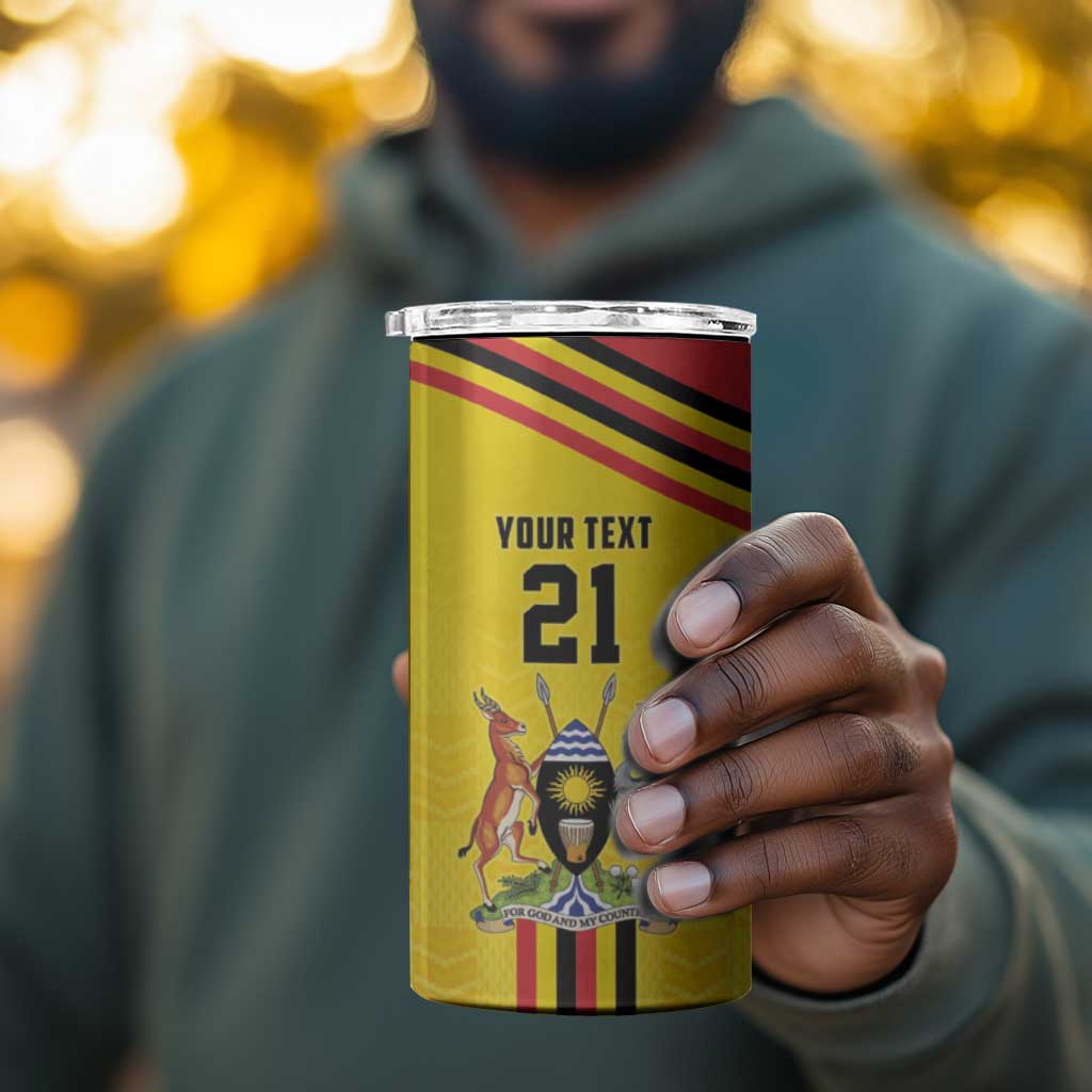 Custom Africa Cricket Uganda 4 in 1 Can Cooler Tumbler Cranes Cricket Ball Fire - African Pride