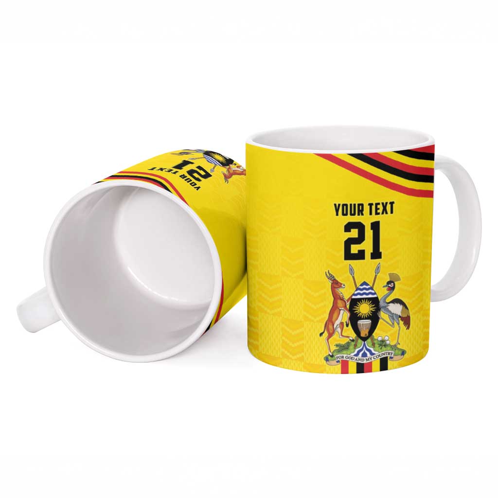 Custom Africa Cricket Uganda Ceramic Mug Cranes Cricket Ball Fire