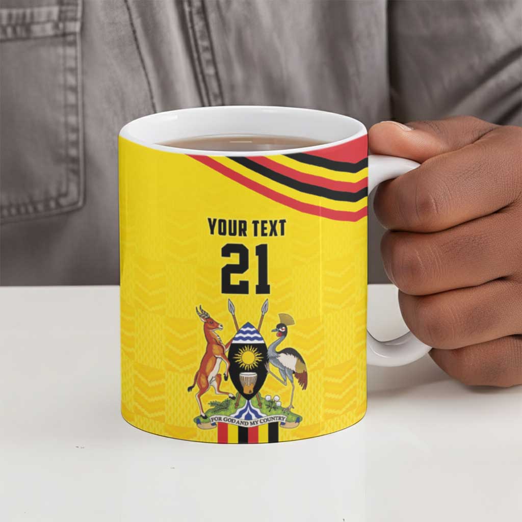 Custom Africa Cricket Uganda Ceramic Mug Cranes Cricket Ball Fire