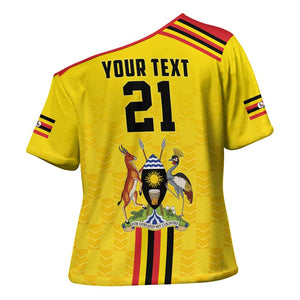 Custom Africa Cricket Uganda Cross Shoulder Shirt Cranes Cricket Ball Fire