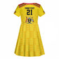 Custom Africa Cricket Uganda Kid Short Sleeve Dress Cranes Cricket Ball Fire - African Pride