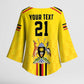 Custom Africa Cricket Uganda Kimono Sleeve Blouse Cranes Cricket Ball Fire