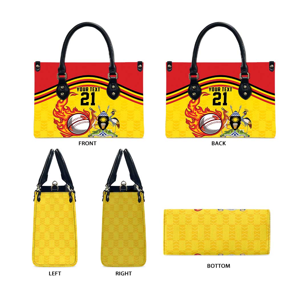 Custom Africa Cricket Uganda Leather Bag Cranes Cricket Ball Fire