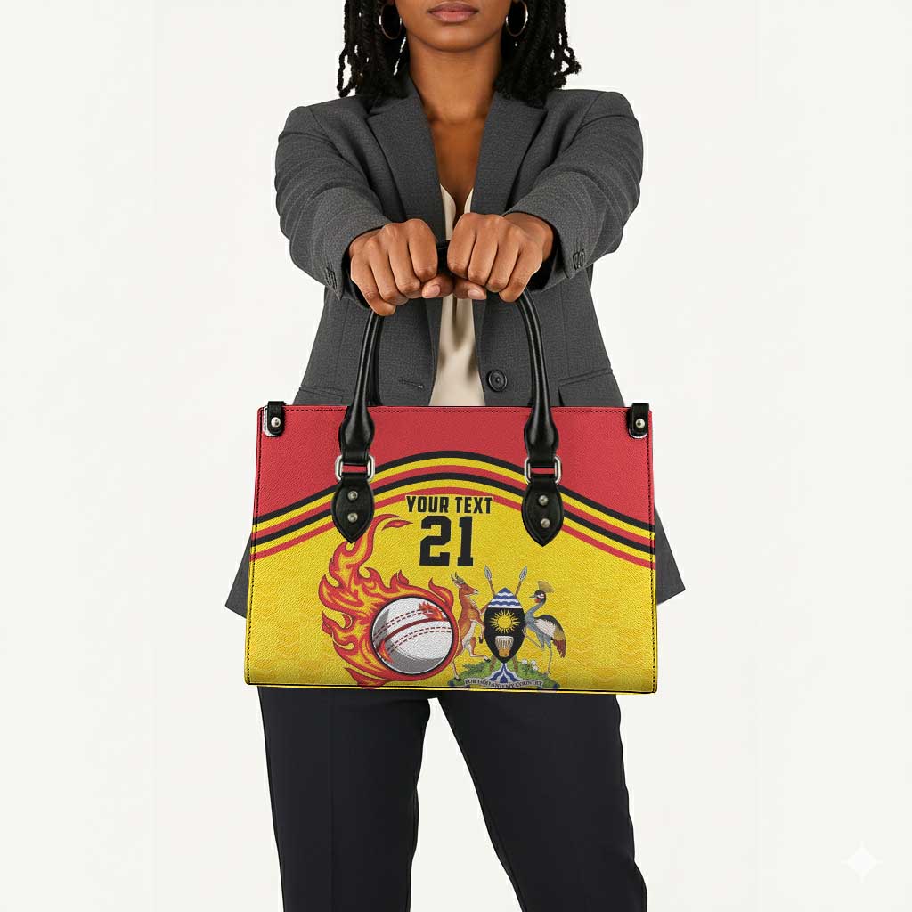 Custom Africa Cricket Uganda Leather Bag Cranes Cricket Ball Fire