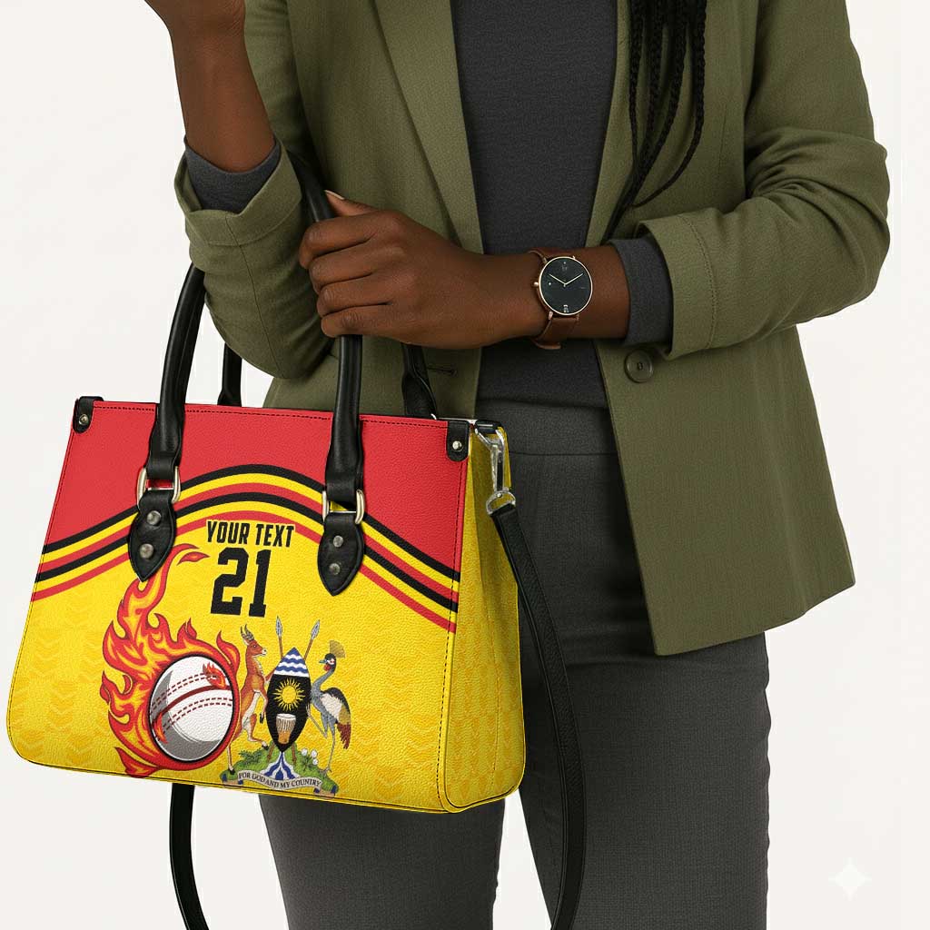 Custom Africa Cricket Uganda Leather Bag Cranes Cricket Ball Fire