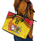 Custom Africa Cricket Uganda Leather Tote Bag Cranes Cricket Ball Fire - African Pride