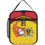 Custom Africa Cricket Uganda Lunch Bag Cranes Cricket Ball Fire