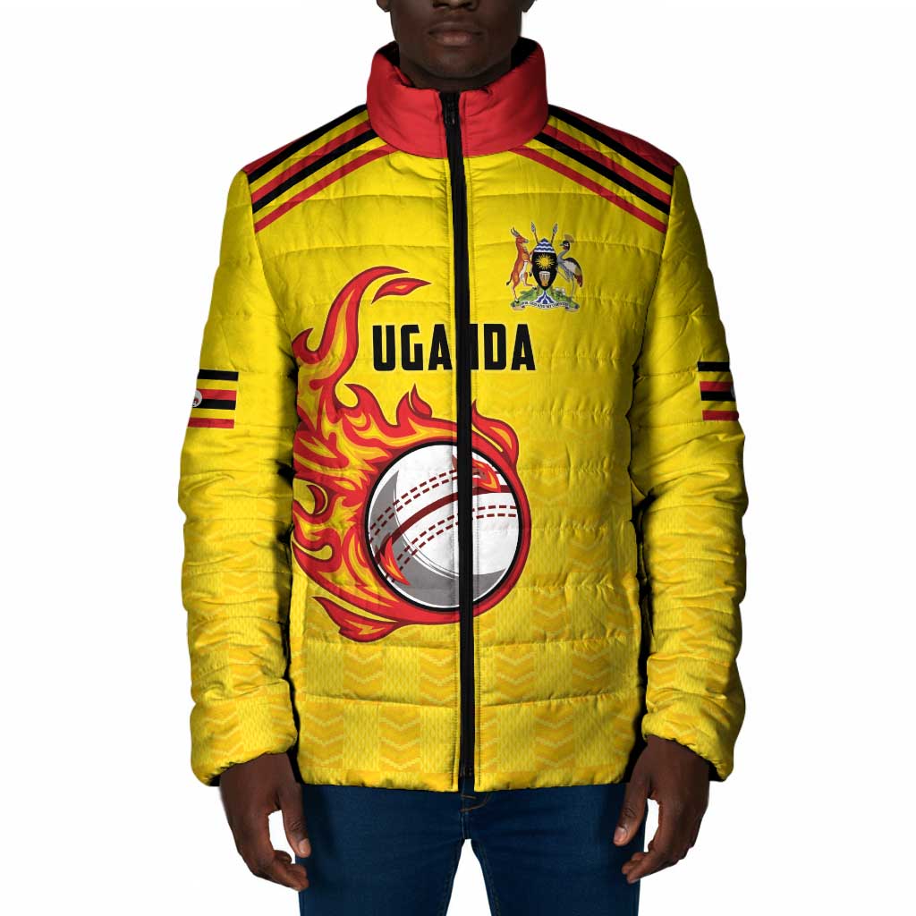 Custom Africa Cricket Uganda Padded Jacket Cranes Cricket Ball Fire