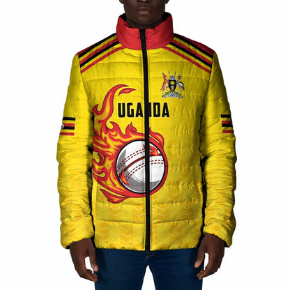 Custom Africa Cricket Uganda Padded Jacket Cranes Cricket Ball Fire