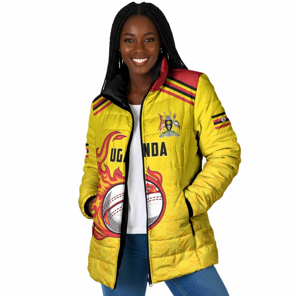 Custom Africa Cricket Uganda Padded Jacket Cranes Cricket Ball Fire