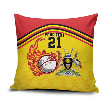 Custom Africa Cricket Uganda Pillow Cover Cranes Cricket Ball Fire