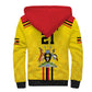 Custom Africa Cricket Uganda Sherpa Hoodie Cranes Cricket Ball Fire - African Pride