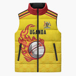 Custom Africa Cricket Uganda Sleeveless Puffer Jacket Cranes Cricket Ball Fire