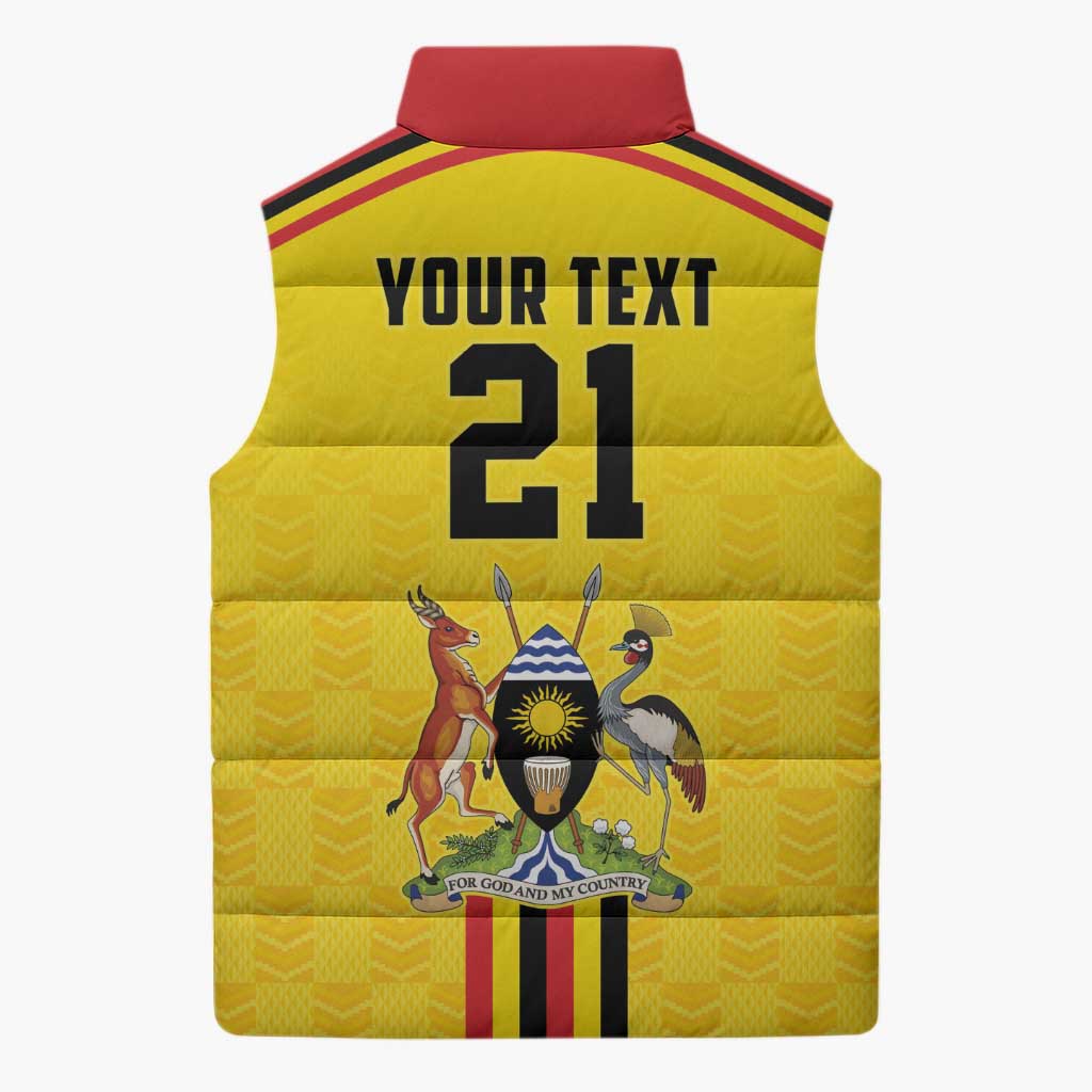 Custom Africa Cricket Uganda Sleeveless Puffer Jacket Cranes Cricket Ball Fire