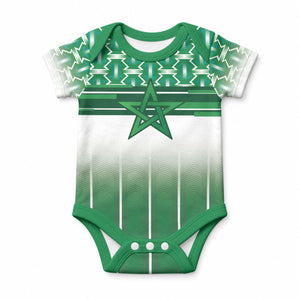World Football Morocco Custom Baby Onesie 1994 Away Retro Green Jersey